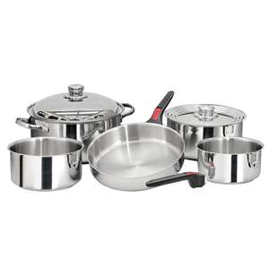  Camco Premium Nesting Cookware Set, Stainless-Steel